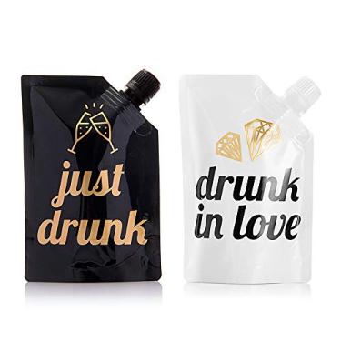 Imagem de Conjunto de cantis de despedida de solteira - 10 cantis descartáveis da tribo da noiva e 2 frascos para noivas