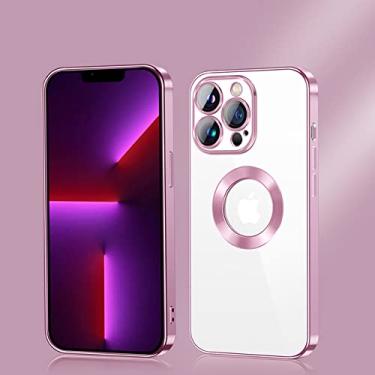 Imagem de Capa de telefone oca de revestimento transparente de luxo para iphone 11 12 13 14 pro max xs max xr 7 8 plus se2 2020 capa de tpu fina e macia, cor rosa 1, para iphone12 pro max