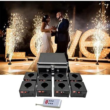 Imagem de Máquina De Ignição De Fogos De Artifício A Frio, Máquina De Fogos De Artifício A Frio De Mini Fonte, Pirotecnia Remota Sem Fio 8/12 Receptores Equipamento De Palco Sistema De Fonte Para Casamento,