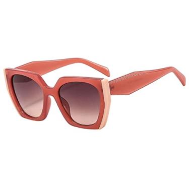 Imagem de Tendência Óculos de Sol Quadrado Branco Preto Feminino Luxo Vintage Grande Armação Óculos de Sol Feminino Sombras UV400 Óculos de Sol, 6, Tamanho Único