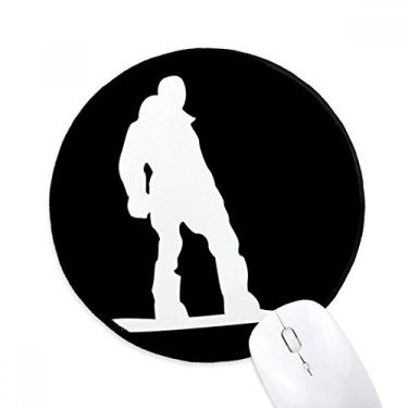 Imagem de Tapete de mouse com padrão de contorno preto esportivo de skate para computador