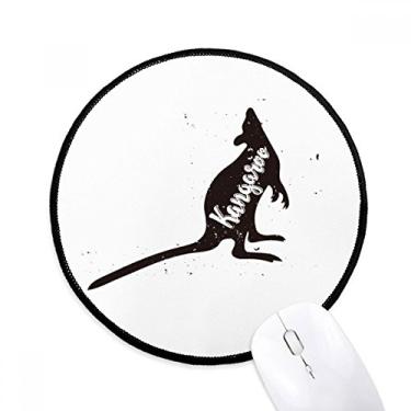 Imagem de DIYthinker Tapete de rato canguru preto e branco animal desktop escritório tapete redondo para computador
