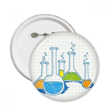 Imagem de Tubo de ensaio química líquida padrão pinos redondos crachá botão decoração acessório 5 peças