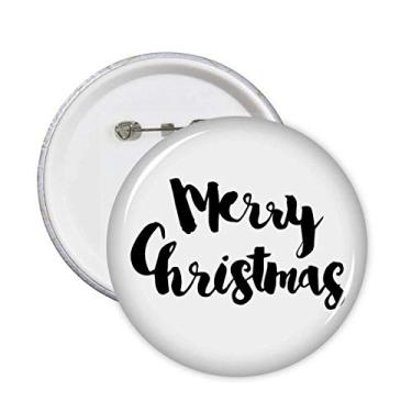 Imagem de Merry mas Quote Style Pins Badge Button Round Clothing Decoration 5 peças