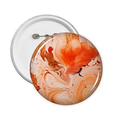 Imagem de Alfinetes de mármore branco laranja padrão moderno abstrato broche emblema botão decoração acessório 5 peças