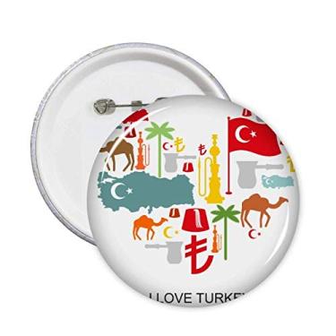 Imagem de Broche de coração camelo lira bandeira nacional de coqueiro broche botão emblema acessório decoração 5 peças