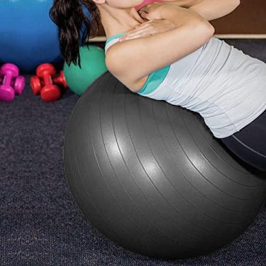 Imagem de Liwangda Bolas de PVC antiestouro 65 cm Pilates bola de estabilidade extragrossa bola de ioga para exercícios em casa (preto)