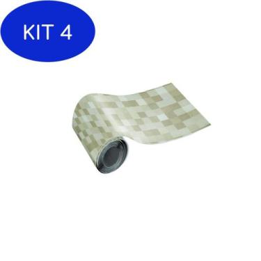 Imagem de Kit 4 Faixa Adesiva Cozinha Banheiro Pastilha Tons Cinza 3M - Colai