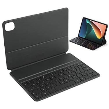 Imagem de Capa de teclado touchpad para mi pad 5/5 pro, capa protetora m2107k81rc fina pu com 63 teclas magneticamente sem fio trackpad teclado tablet capas de teclado para mi pad 5/5 pro