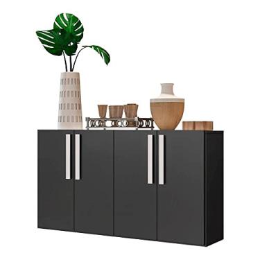 Imagem de Aparador Buffet 4 portas Viena Multimóveis Preto/branco