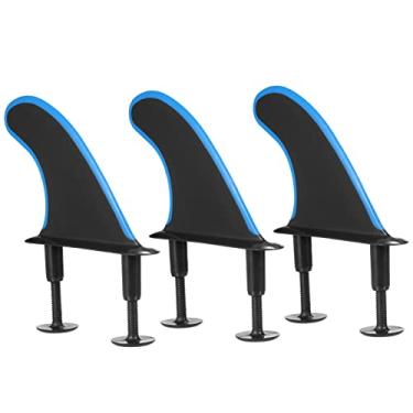Imagem de Chusui 3 peças de barbatanas de prancha de surf macio com parafusos de 4,5 polegadas barbatanas de surf para prancha de surf macia longboard acessórios de surf