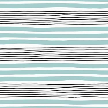 Imagem de Papel de Parede Azul e Preto Listras Irregulares 57x270cm