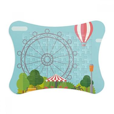 Imagem de Ferris Wheel Balloon Parque de diversões Moldura de quebra-cabeça Decoração de imagem Enfeite de jogo de quebra-cabeça
