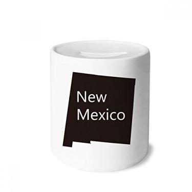 Imagem de DIYthinker Novo México Mapa dos EUA Caixa Dinheiro Caixa Cerâmica Porta-Moedas Presente Porquinho
