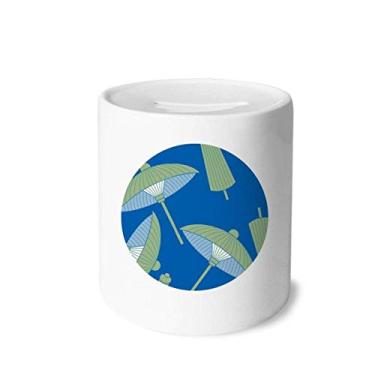 Imagem de DIYthinker Guarda-chuva de papel verde com estampa de nuvem, caixa de dinheiro, porta-moedas de cerâmica, presente de cofrinho