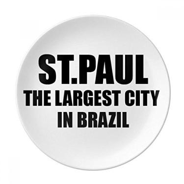 Imagem de Prato decorativo de porcelana Salver Prato de jantar ST.Paul, a maior cidade do Brasil