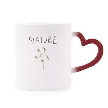 Imagem de Caneca de flor com pintura de ilha sensível ao calor Caneca vermelha que muda de cor