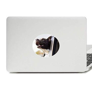 Imagem de Adesivo de notebook com emblema de vinil com foto de animal de cachorro preto