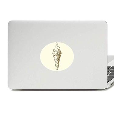 Imagem de Adesivo de notebook com emblema de vinil de sorvete doce e desenho de mão marrom