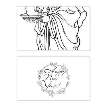 Imagem de Boneco do personagem da cultura chinesa de ano novo, cartão de felicitações, mensagem de abençoar presente