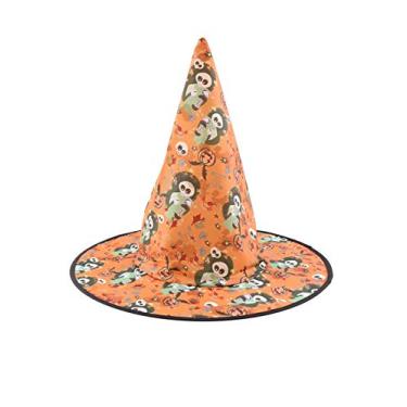 Imagem de Chapéu de bruxa infantil Bestgift chapéu de bruxo fantasia de Halloween chapéu de festa laranja 3