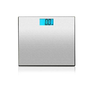 Imagem de balança de banheiro inteligente balança de peso precisa balança de peso simples e elegante com display lcd retroiluminado e carga máxima de aço inoxidável de 180 kg