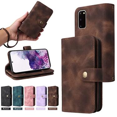 Imagem de Casos de flip de smartphone Capa carteira compatível com Samsung Galaxy S20, capa fina em couro PU, capa protetora com fecho magnético e suporte para cartão W + bolso para dinheiro Flip casos (Color