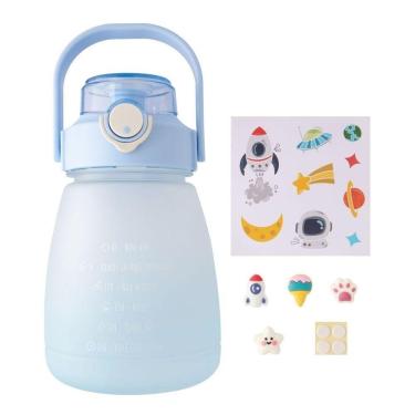 Imagem de Garrafa Degradê 1.3 L Alça Regulável Academia Com Adesivos