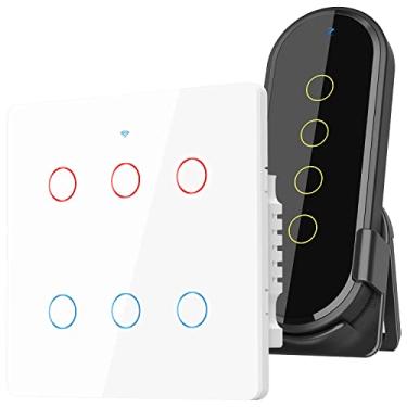 Imagem de Kit Casa Inteligente, 2 Itens, 1 Interruptor Inteligente 4x4 Wi-Fi 6 botões, 1 ZigBee Wireless Smarts Scene Switch – Compatível com Alexa