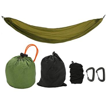 Imagem de Rede,Rede De Acampamento, Rede De Pára-quedas Portátil Com Bolsa De Armazenamento E Gancho De Pressão Para Atividades Ao Ar Livre(Exército verde)
