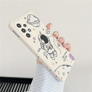 Imagem de Capa astronauta para Samsung Galaxy S22 Ultra S21 Plus S20 FE A53 A52 A73 A72 A51 A71 A32 A33 Nota 20 S10 Capa de silicone macio, branca, para Samsung S22Ultra
