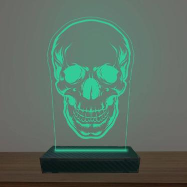 Imagem de Luminária Led 3d Crânio e Caveira Abajur Luxo