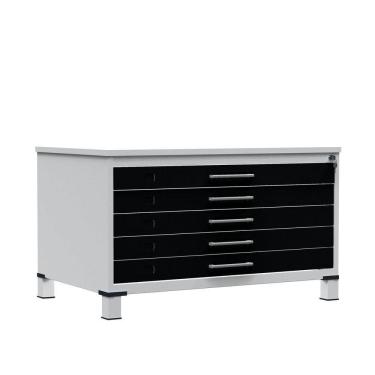 Imagem de Mapoteca de Aço com 05 Gavetas Cinza/Preto