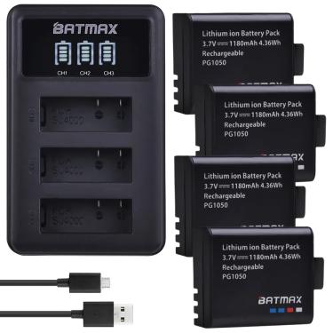 Imagem de Batmax 1180mah pg 1050 bateria para sjcam sj4000 eken h9