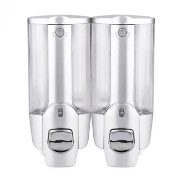 Imagem de Dispenser Duplo Sabonete Liquido Alcool Gel Shampoo Condicionador Hotel