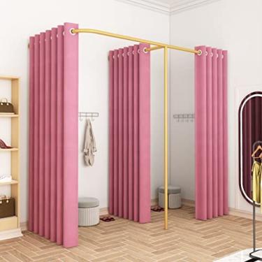 Imagem de Provador em forma de F, grande vestiário de loja de roupas com cortina divisória dupla-face, mais taxa de sombreamento, divisor de zona de privacidade para vestiários de boutiques de escritó