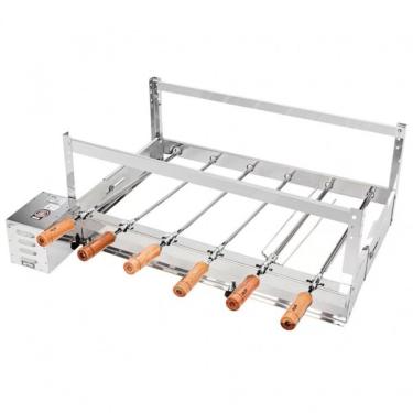Imagem de Churrasqueira Rotativa Kit Com 6 Espetos Arke Gira Bem Inox G