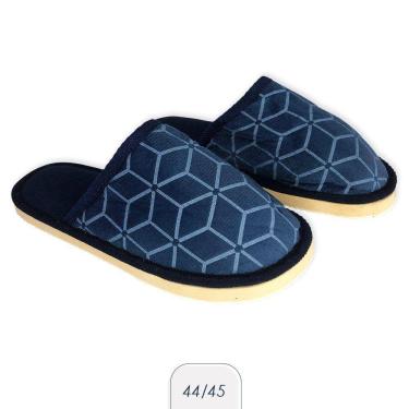 Imagem de Pantufa Masculina Adulto Antiderrapante Macia Azul 44/45