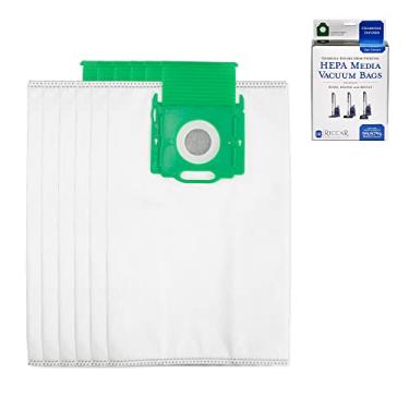 Imagem de Sacos genuínos para aspirador de pó Riccar Prima HEPA, verde com infusão de carvão, seis sacos incluídos, RCHC-6