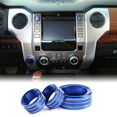 Imagem de Aunginsy Capas de botão de volume de som para console central de carro Fit Toyot@ Tundra 2007-2021 liga de alumínio botão de volume de carro anel anel de proteção multimídia som ajuste volume botão tampa acabamento anel acessórios interiores
