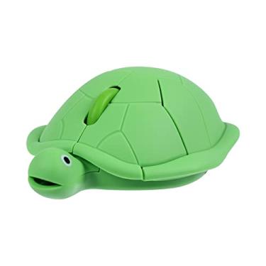 Imagem de Mouse sem fio, animal fofo em forma de tartaruga verde, portátil, silencioso, leve, óptico, USB, mouse silencioso, sem fio, para PC, laptop, notebook, MacBook, desktop, para crianças e adultos, 1600
