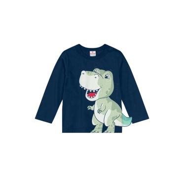 Imagem de Infantil - Camiseta Dinossauro Em Malha Menino Azul Claro Incolor  menino