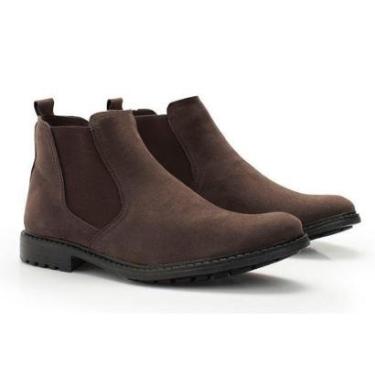 Imagem de Bota Chelsea de Couro Masculina Cores Preto ou Marrom-Masculino