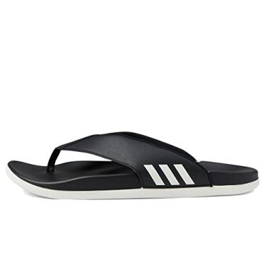 Imagem de adidas Sandália feminina Adilette Comfort Flip Flop Slide, Preto/branco/preto, 10