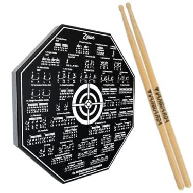 Imagem de Zaidan’s Pad de Estudo Bateria 8" (20 cm) + Par de Baquetas 6A | Rebote Médio, EVA 5 mm, Madeira 1,2 cm | 40 Rudimentos Impressos | Praticável Silencioso p/Treino em Casa/Estúdio