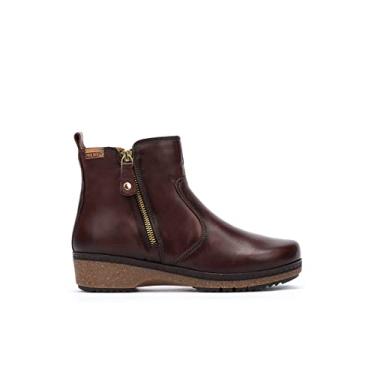 Imagem de PIKOLINOS Botas de cano curto de couro Granada para mulheres, Caoba, 6.5-7