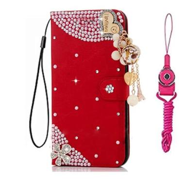 Imagem de Capa protetora para Motorola Moto Edge 50 Fusion, carteira de couro brilhante feita à mão, alça de pescoço, suporte, fecho magnético, para Motorola Edge 50 Fusion (tamanho 9)