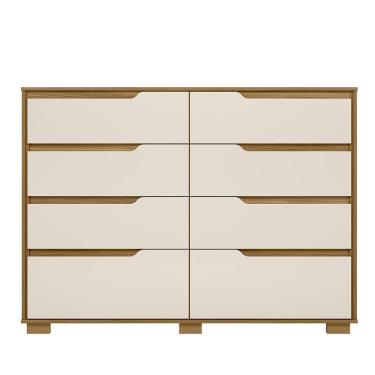 Imagem de Comoda Georgia Quarto Com 8 Gavetas Freijo/off White Freijo/off White