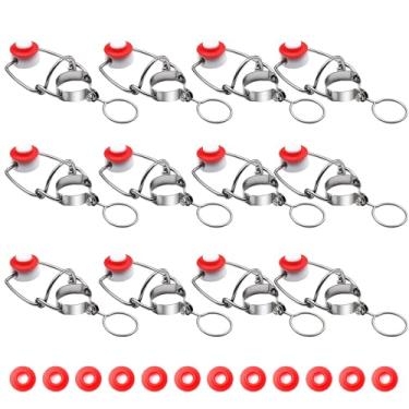 Imagem de FERRODAY Pacote com 12 tampas de garrafa de vidro de 18 mm com juntas de silicone de substituição - tampas herméticas, à prova de vazamento, fáceis de balançar