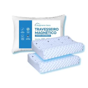 Imagem de Kit 2 Travesseiro Cervical Magnético com Infravermelho Longo Ortopédico Alivia Dor Coluna, Suppremo Sono
